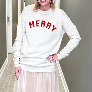 Merry Sweatshirt by Oat Collective in Heather Dust - Large